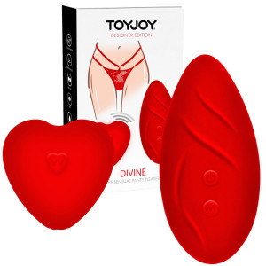 ToyJoy Divine Panty Vibe RED - Stymulator do majtek na pilota, USB Czerwony