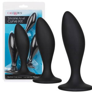 Calexotics Silicone Anal Curve Kit - Zestaw korków analnych - 3 szt., Czarne