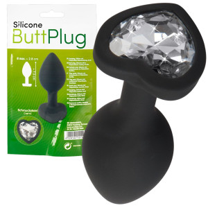 You2Toys Silicone Butt Plug - Dyskretny korek analny z diamencikiem, Czarny