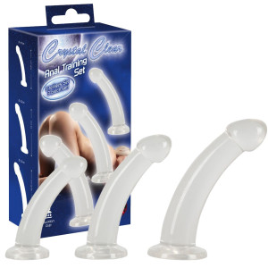Crystal Clear Anal Training Se - Połrealistyczne dildo z przyssawką - różne rozmiary