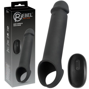 Rebel RC Penis Extension - Wibrująca przedłużka penisa, USB Czarna