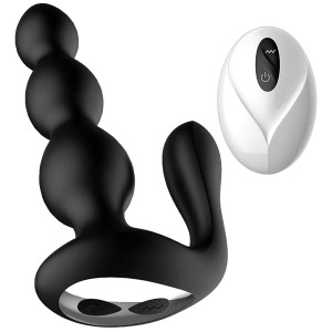 Stymulujący masażer prostaty na pilota, USB Czarny - Boss Series