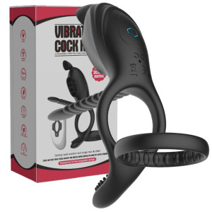 Boss Series VirationPenis ring - Wibrujący pierścień erekcyjny z króliczkiem