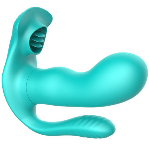 Boss Series Tongue triple - Stymulator motylek, USB Zielony
