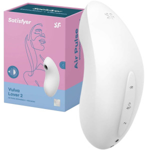 Satisfyer Vulva Lover 2 white - Ciśnieniowy stymulator łechtaczki na USB, Biały