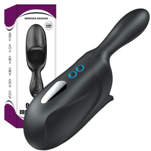 Boss Series Adjustable male penis masturbator - Profesjonalny masturbator na penisa, USB Czarny