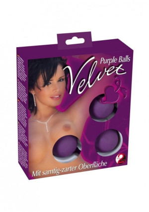You2Toys Velvet Purple Balls - Potrójne kulki waginalne, Fioletowe