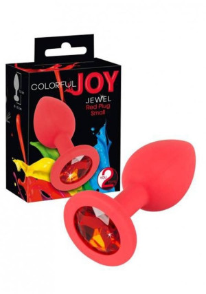 You2Toys Colorful Joy Jewel R Korek analny z diamencikiem, Czerony