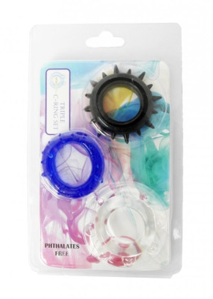 Boss Series C-RING SET- color - Zestaw pierścieni erekcyjnych - 3 szt.
