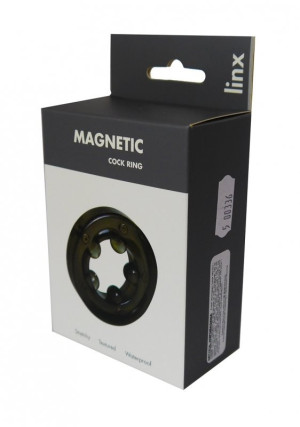 Linx Magnetic Cock Ring - pierścień erekcyjny z wypustkami, Czarny