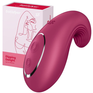 Stymulator łechtaczki - Dipping Delight - i czułych miejsc, na USB, Bordowy Silikonowy Satisfyer