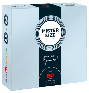 Prezerwatywy lateksowe -  60 mm 36 sztuk - nawilżone - Mister Size