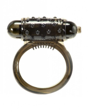 Classic Smoke Cock Ring Linx - Wibrujący pierścień erekcyjny klasyczny, Czarny
