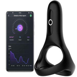 Pierścień na penisa sterowany aplikacją, USB Czarny - Rise Smart - Magic Motion