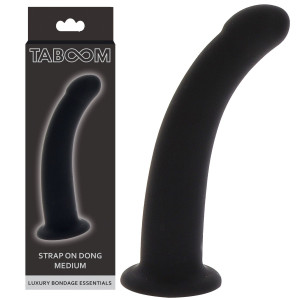 Taboom Strap-On Dong Medium - Silikonowe dildo do Strap-On, Czarne
