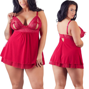 Czerwona koszulka nocna PLUS SIZE