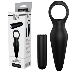 DREAM TOYS TAPERED PLUG - Wibrujący korek analny z uchwytem, Czarny