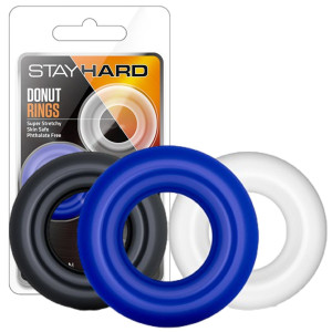 Blush STAY HARD DONUT RINGS ASSORTED - Zestaw pierścieni uciskowych na penisa