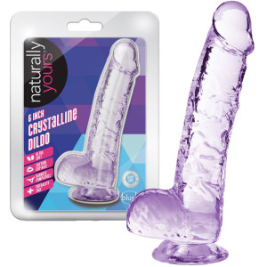 Blush NATURALLY YOURS  6" CRYSTALLINE DILDO  AMETHYST - Realistyczne dildo, Fioletowe
