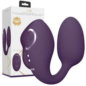 Vive Aika - Profesjonalne podwójne jajeczko do stymulacji pochwy i łechtaczki, USB Fioletowy