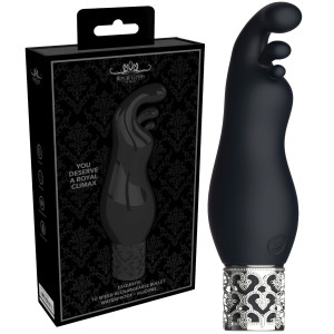 Wibrator łechtaczkowy króliczek Exquisite Bullet silikonowy czarny 12 cm Royal Gems
