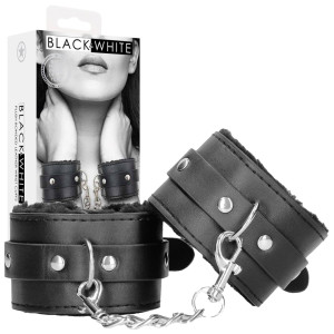 Shots Plush Bonded Leather Hand Cuffs - With Adjustable Straps - Kajdanki