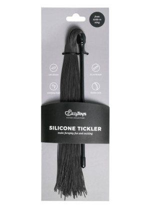 Pejcz długi do erotycznych zabaw BDSM - czarny, silikonowy  - Easy Toys