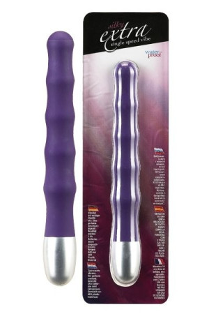 7"" Silky Extra Single Speed Vibe  Lilac 2AA  - Wibrator analno-waginalny, Fioletowy
