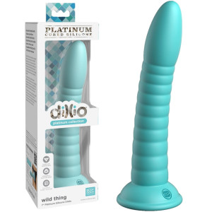 DP Wild Thing Teal 7 inch - Prążkowane dildo do Strap-On