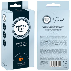 Mister Size 57mm pack of 10 - Lateksowe prezerwatywy - wegańskie