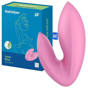 Stymulator łechtaczki na palec - Love Riot - na USB, Silikonowy Różowy - Satisfyer