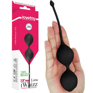 Lovetoy - iWhizz Kegel Ball - Klasyczne czarne kulki gejszy, Silikonowe - Lovetoy