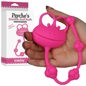 Lovetoy 10" Silicone Frog Anal Beads - Koraliki analne z uchwytem, Różówe