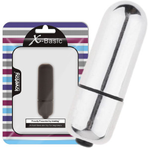 Wibrator dopochwowy X-basic Bullet Mini abs srebrny 5,9 cm zasilanie baterie lovetoy