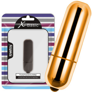 Lovetoy X-Basic Bullet Mini 10 speeds Gold - Klasyczny wibrator typu pocisk na baterie