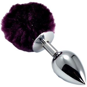 Pompon Metal Plug Small - Korek analny z ogonkiem, Fioletowy - Lovetoy