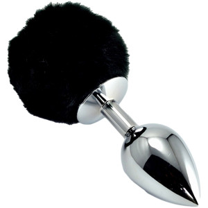 Pompon Metal Plug Small - Korek analny z ogonkiem, Czarny - Lovetoy
