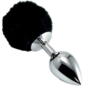 Pompon Metal Plug Large - Korek analny z ogonkiem, Czarny - Lovetoy