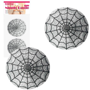 Lovetoy Reusable Spider Glittering Sexy Nipple Pasties - Nasutniki "pajęczyna"