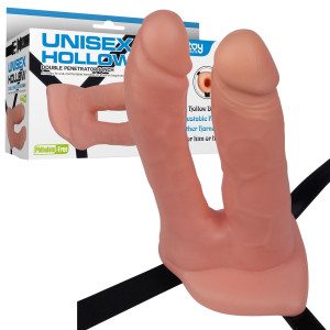 Lovetoy Unisex Hollow Strap On - Realistyczny podwójny Strap-on i przedłużka w jednym - 2w1