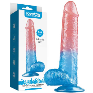 Lovetoy 9'' Dazzle Studs - Realistyczne dildo z przyssawką, Kolorowe