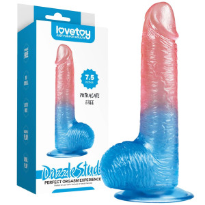 Lovetoy 7.5'' Dazzle Studs -  Realistyczne dildo z przyssawką, Kolorowe