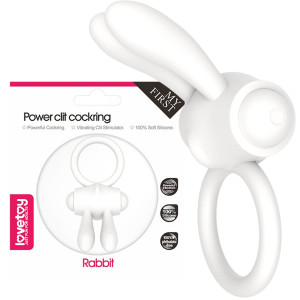 Lovetoy Power Clit Silicone Cockring White - Wibrujący pierścień erekcyjny na penisa, Biały