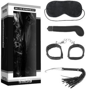 Deluxe Bondage Kit - Zestaw gadżetów BDSM, Czarne