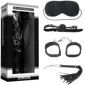 Deluxe Bondage Kit - Zestaw gadżetów BDSM, Czarne