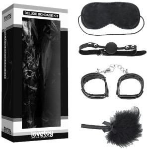 Deluxe Bondage Kit - Zestaw gadżetów BDSM, Czarne