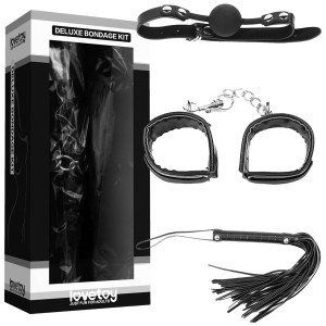Deluxe Bondage Kit - Zestaw gadżetów BDSM, Czarne