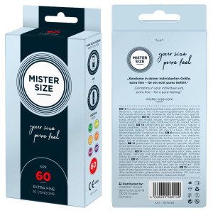 Mister Size 60mm pack of 10 - Lateksowe prezerwatywy - wegańskie
