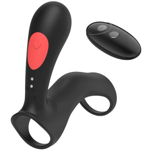 Boss Series Stamen black (with remote) - Wibrujący masażer prostaty z pilotem, USB Czarny