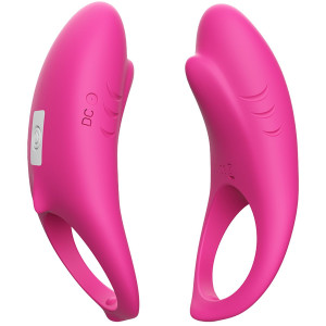 Boss Series Shark rose red - Wibrujący pierścień erekcyjny na penisa